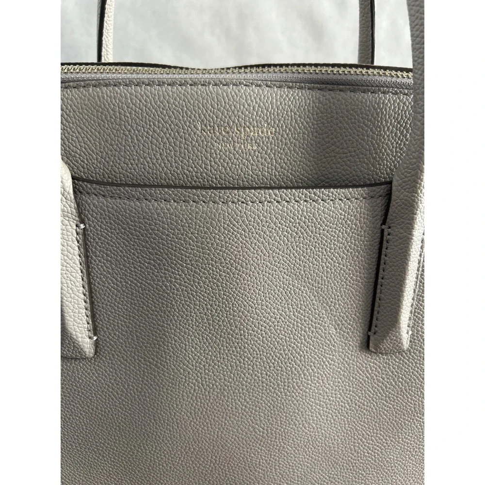 Kate Spade Grey Pebbled Leather Laptop Bag Briefcase Crossbody Messenger Bag